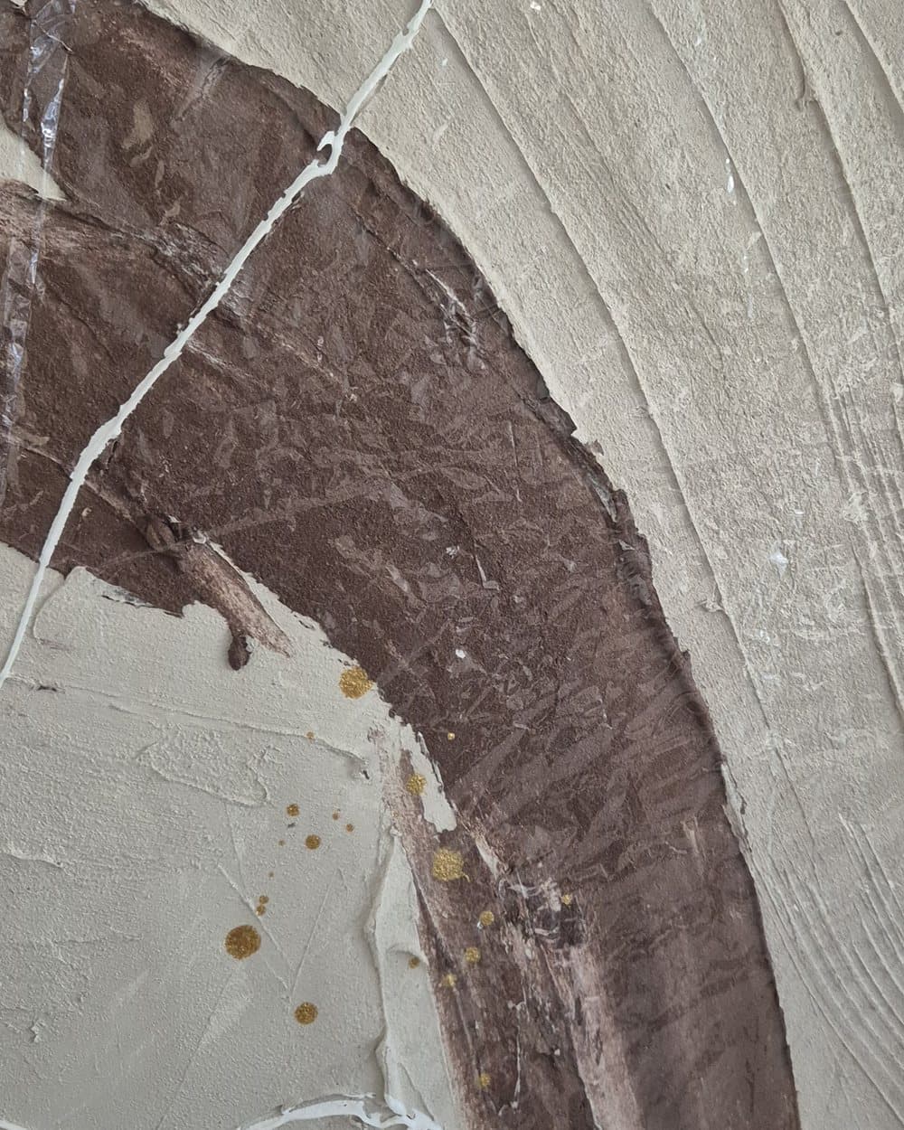 Close-up of Terra as an oil painting: raised, hand-applied paint